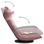 vidaXL Chaise de sol pivotante Rose Velours