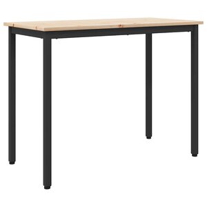 vidaXL table Naturel 100 x 50 x 77 cm Bois d'ingénierie et acier