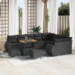 vidaXL Ensemble de canapé de jardin 12 Pièces Noir polyrotin