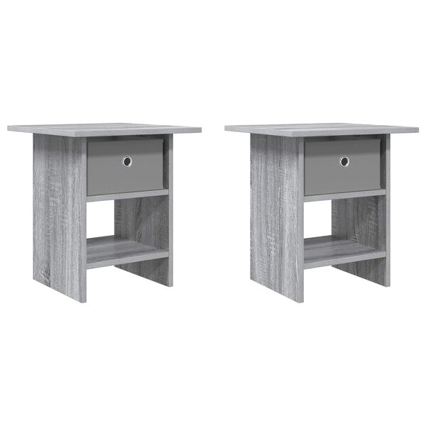 vidaXL Table de chevet 2 pc Gris Sonoma 41 x 40 x 45 cm