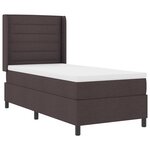 vidaXL Lit à ressorts avec matelas et LED marron foncé 90x200 cm en tissu