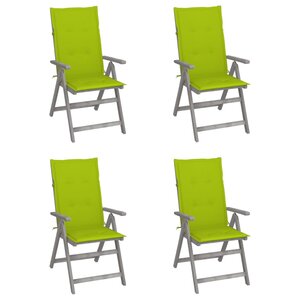 vidaXL Chaises inclinables de jardin lot de 4 et coussins Bois acacia