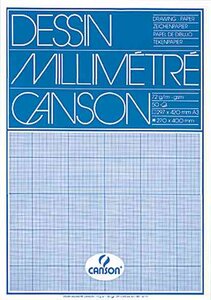 Bloc de papier millimétré A4 90 g bistre 50 feuilles CANSON