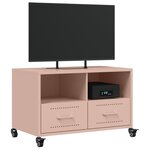 vidaXL Meuble TV rose 68x39x43 5 cm acier laminé à froid