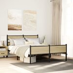 vidaXL Cadre de lit en métal sans matelas chêne sonoma 160x200 cm