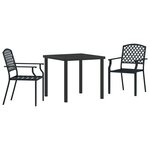 vidaXL Ensemble de salle à manger pour jardin 3 Pièces Anthracite Acier
