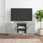 vidaXL Meuble TV Gris béton 102 x 34 5 x 47 cm Bois d'ingénierie