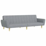 vidaXL Canapé-lit à 2 places avec repose-pied gris clair tissu