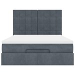 vidaXL Cadre de lit ottoman avec matelas gris foncé 140x190 cm velours