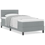 vidaXL Lit boxspring avec matelas Gris clair 90 x 190 cm tissu