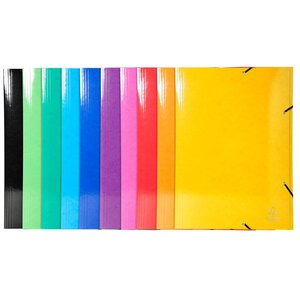 Chemise À Élastiques Maxi Capacity Carte Lustrée Pelliculée 600gm2 - Iderama - A3 - Couleurs Assorties - X 10 - Exacompta