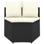 vidaXL Salon de jardin 6 Pièces avec coussins Résine tressée Noir