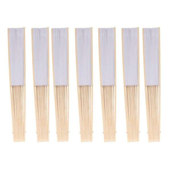 7 éventails en papier à customiser 21 cm