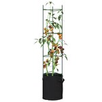vidaXL Cage à tomates avec sac à plantes 2 Pièces 154 cm acier et PP