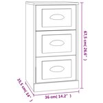 vidaXL Buffet sonoma gris 36x35 5x67 5 cm bois d'ingénierie