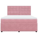 vidaXL Sommier à lattes de lit avec matelas Rose 180x200 cm Velours