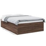 vidaXL Cadre de lit chêne marron 135x190 cm bois d'ingénierie