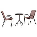vidaXL Ensemble bistro de jardin 3 Pièces Marron Acier