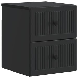 vidaXL Cabinet de chevet mural avec tiroir Noir 33 x 34 5 x 40 cm