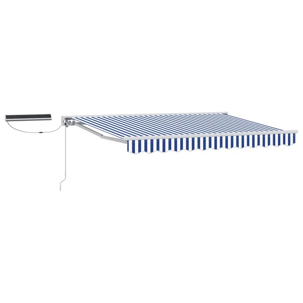 vidaXL Auvent rétractable électrique Bleu et Blanc 2 5 x 2 m