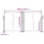 vidaXL Auvent latéral rétractable beige 140x1200 cm