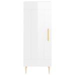 vidaXL Buffet haut Blanc brillant 34 5x34x180 cm Bois d'ingénierie