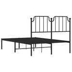 vidaXL Cadre de lit métal sans matelas avec tête de lit noir 120x200cm