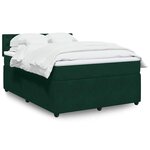 vidaXL Sommier à lattes de lit et matelas Vert foncé 140x190cm Velours