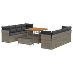 vidaXL Ensemble de canapé de jardin 11 Pièces Gris 100 x 100 x 71 cm
