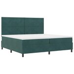 vidaXL Lit à ressorts avec matelas Vert foncé 200 x 200 cm tissu