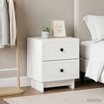 vidaXL Cabinet de chevet 2 Pièces Blanc brillant 43 x 34 5 x 47 5 cm