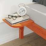 vidaXL Cadre de lit avec tables de chevet Brun cire 140 x 210 cm