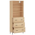 vidaXL Buffet haut Chêne sonoma 69 5x34x180 cm Bois d'ingénierie