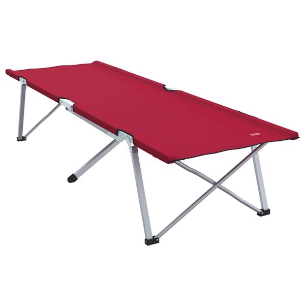 vidaXL Lit de camping pliant avec sac de transport Rouge en tissu Oxford 600D.
