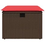 vidaXL Tabouret de jardin avec coussin Marron 55x55x37 cm Résine tressée