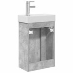 vidaXL Meuble de salle de bain avec robinet Gris béton