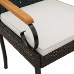 vidaXL Chaises de jardin avec coussin 4 Pièces Noir et blanc crème