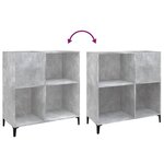 vidaXL Armoire à disques gris béton 84 5x38x89 cm bois d'ingénierie