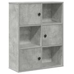 vidaXL Bibliothèque gris béton 60x24x76 5 cm bois d'ingénierie