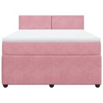 vidaXL Sommier à lattes de lit avec matelas Rose 160x200 cm Velours