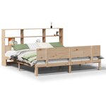 vidaXL Lit bibliothèque sans matelas 200x200 cm bois massif de pin