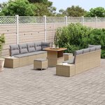 vidaXL Ensemble de canapé de jardin 11 Pièces Beige et Gris clair