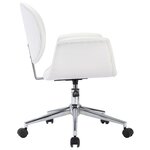 Chaise fauteuil siège pivotante de bureau informatique étude similicuir blanc 02_0024086