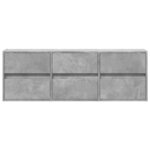 vidaXL Meuble TV mural avec lumières LED gris béton 130x31x45 cm
