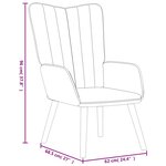 vidaXL Chaise de relaxation avec repose-pied Blanc crème Velours