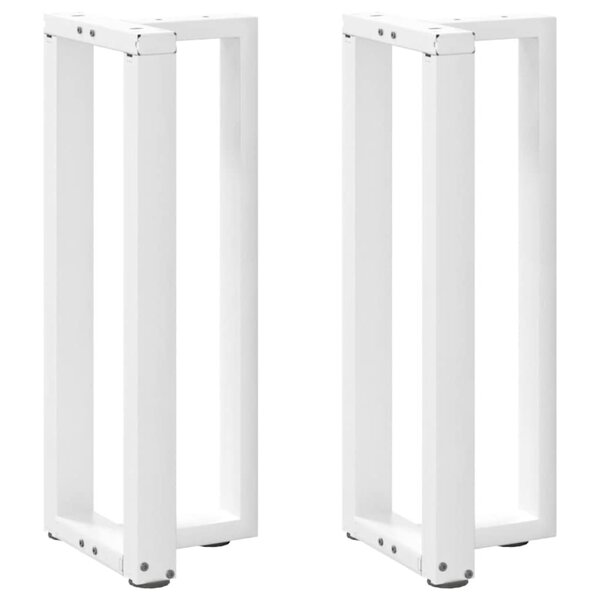 vidaXL Pieds de table console en T  2 pièces  blanc  25 x 28 x (72-73) cm  acier