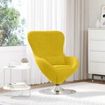 vidaXL Fauteuil œuf Jaune 63 x 73 x 90 cm Velours