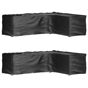 vidaXL Housses de salon de jardin en forme de L 2 Pièces 18 œillets