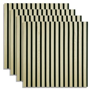 4 Panneaux muraux 60x60 bois crème acoustiques