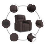 vidaXL Fauteuil inclinable Marron foncé Tissu
